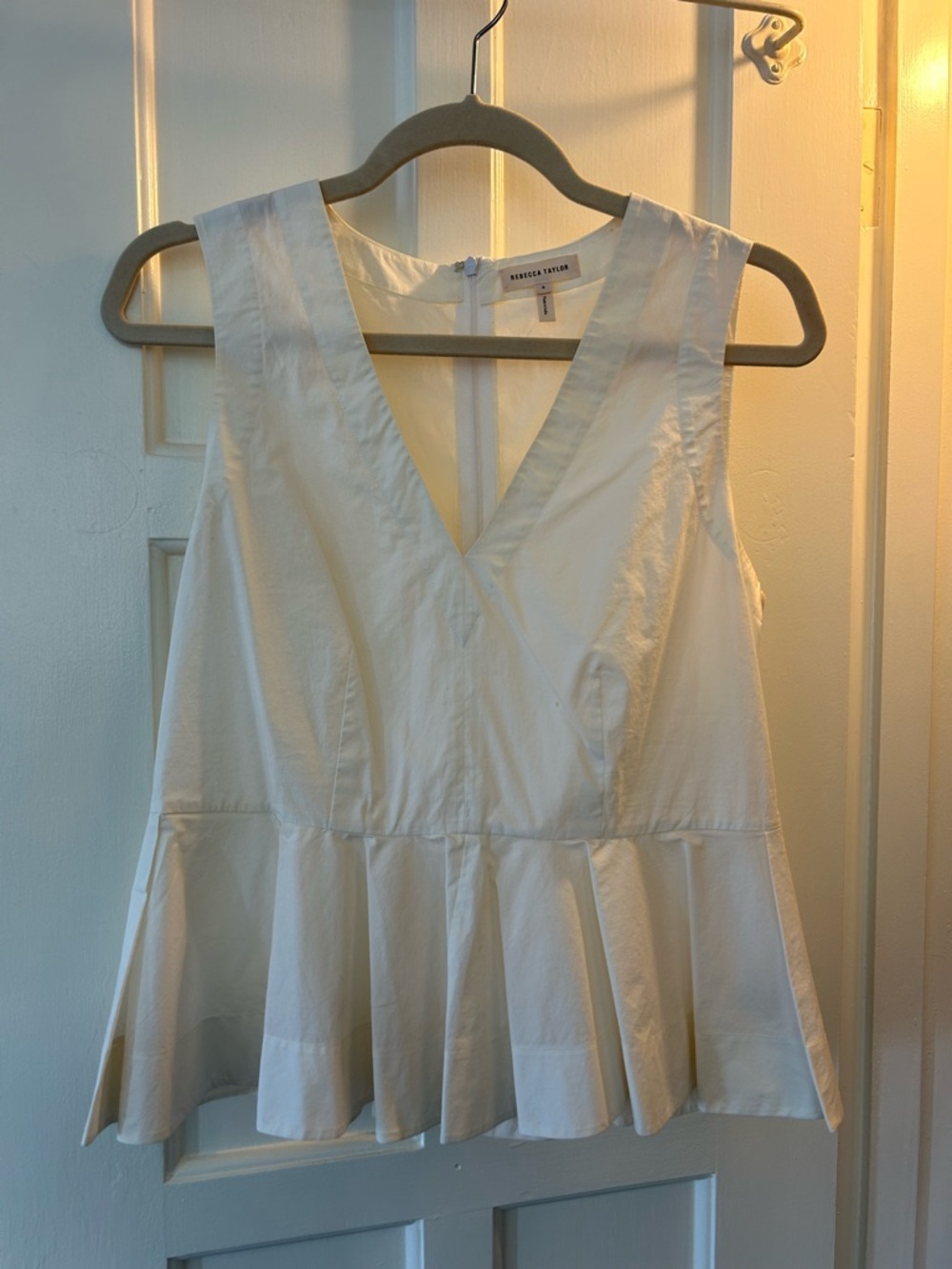 Rebecca Taylor Sleeveless Peplum Blouse